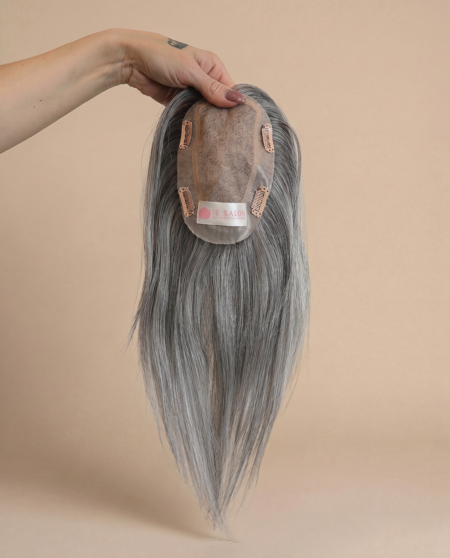 Grey Thin Silk Hand-Tied Topper