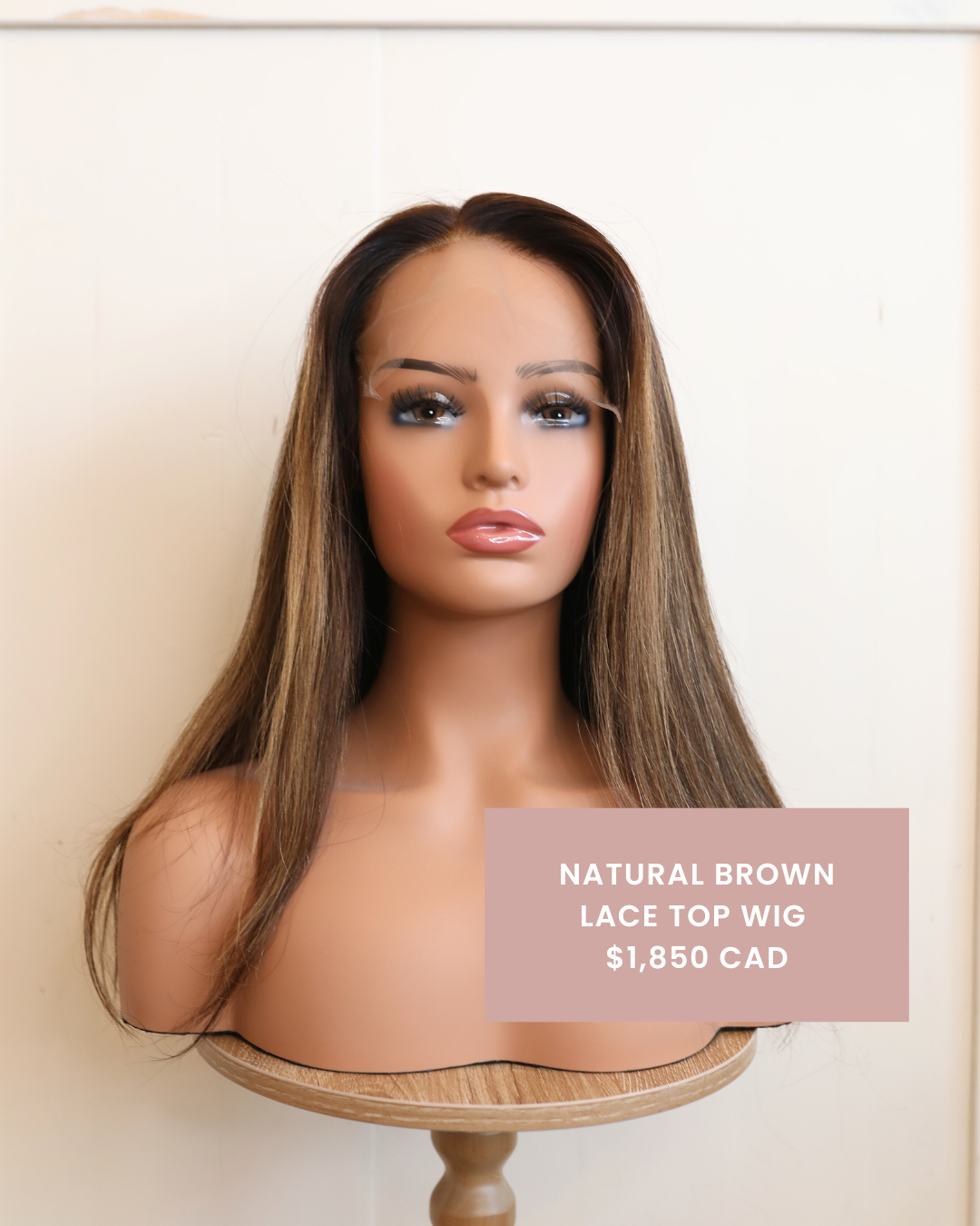 Natural Brown Lace Top Wig - 16" Soft European Human Hair