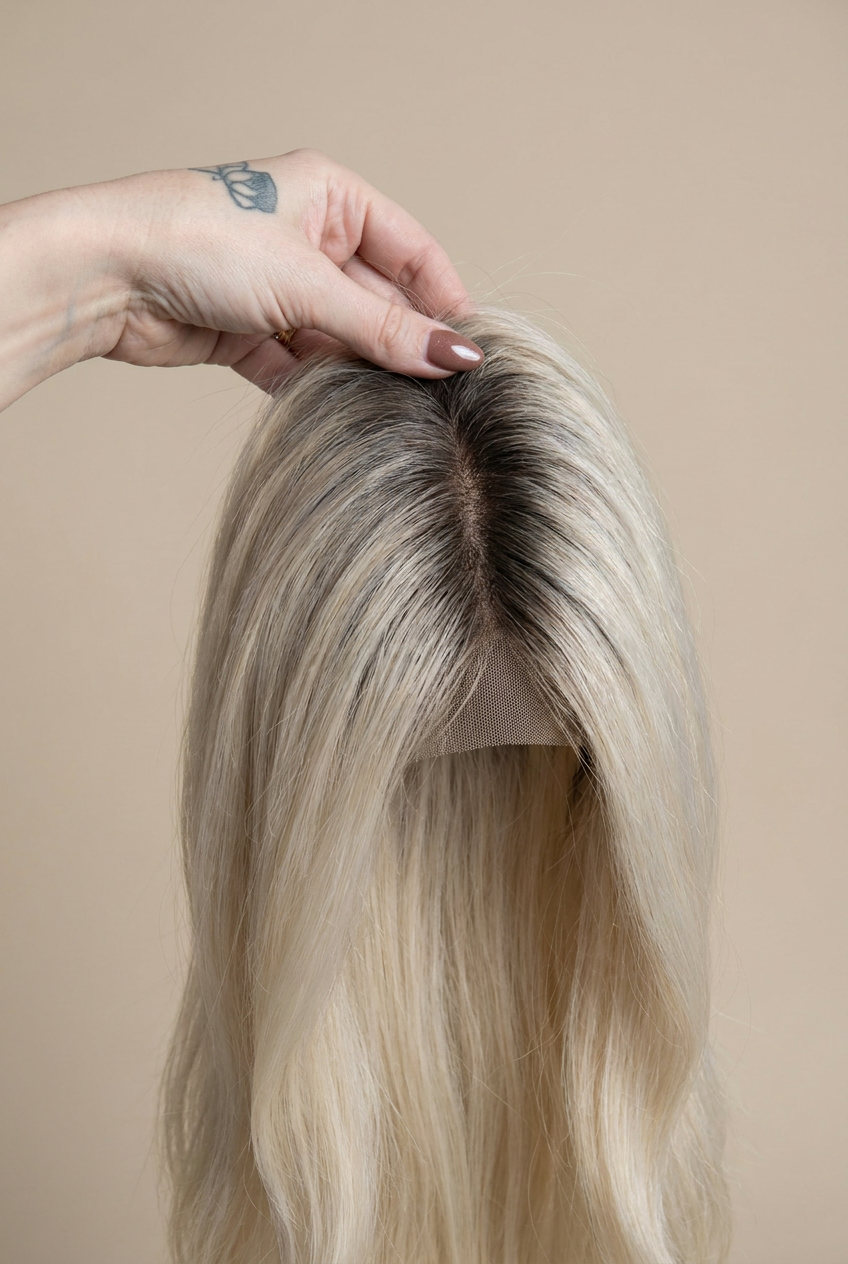 Ash Blonde Lace Front Silk Topper