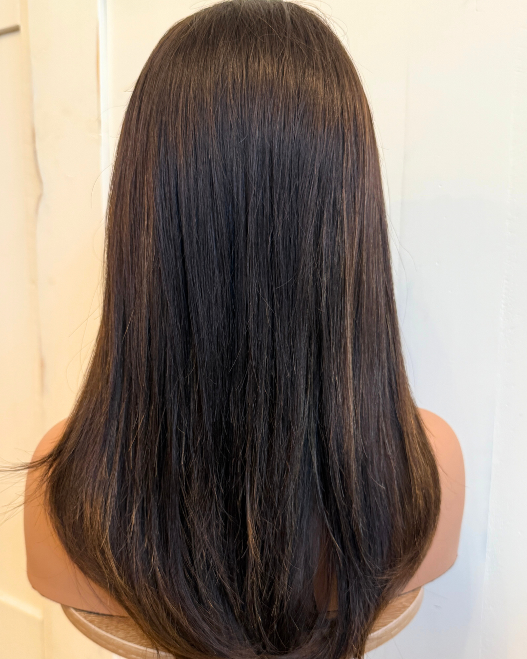 Chocolate Brown Wig with Golden Highlights - 14" European Hair (Small Cap, Lace Top)
