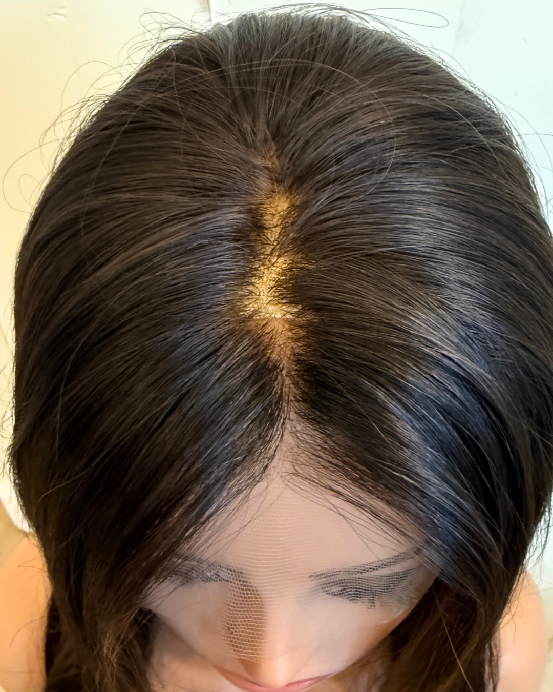 Chocolate Brown Wig with Golden Highlights - 14" European Hair (Small Cap, Lace Top)