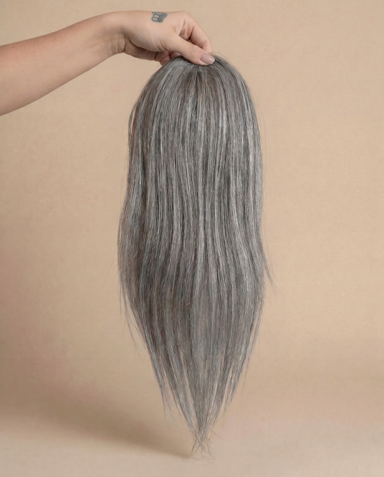 Grey Thin Silk Hand-Tied Topper