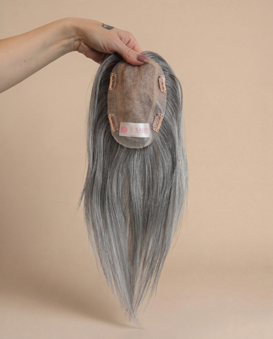 Grey Thin Silk Hand-Tied Topper