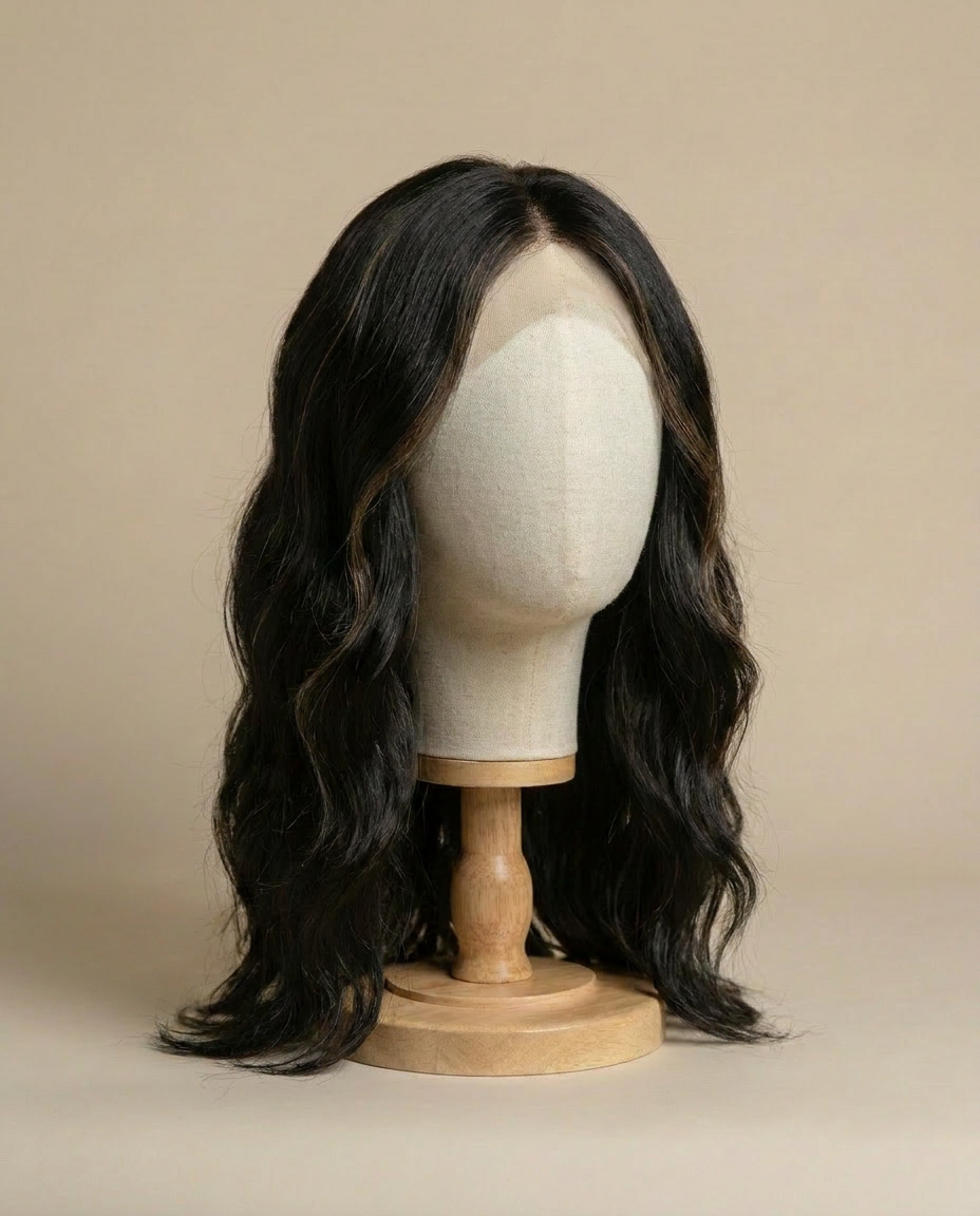 Natural Soft Black Lace Top Wig